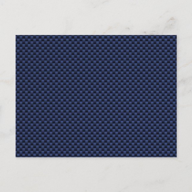 Carte Postale Impression Royal Blue Carbon Fibre Style Tressage (Devant)