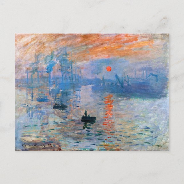 Carte Postale Impression, soleil levant (1872) de Claude Monet (Devant)