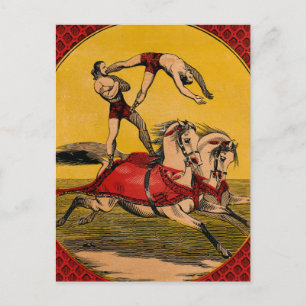 Carte Postale Impression vintage De Bareback Riders Perfoming St