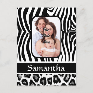 Carte Postale Impression Zebra et cheetah