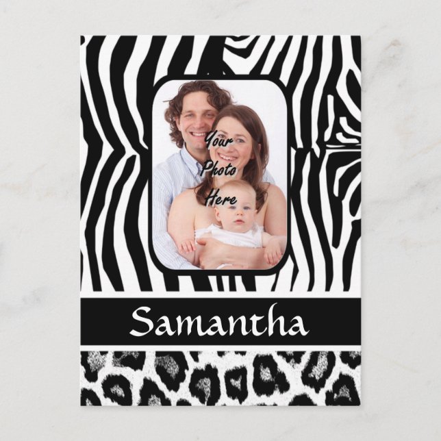 Carte Postale Impression Zebra et cheetah (Devant)