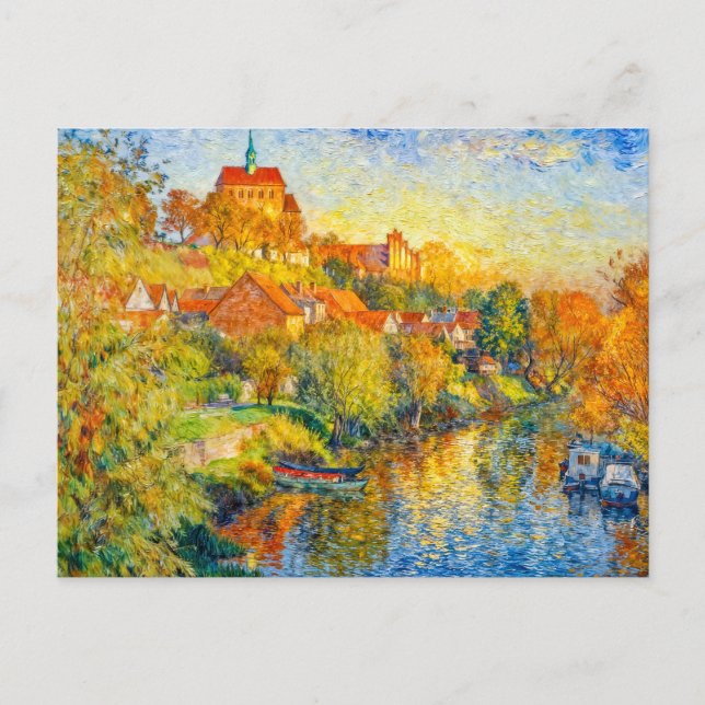 Carte Postale Impressionist Autumn View of Havelberg Cathedral w (Devant)