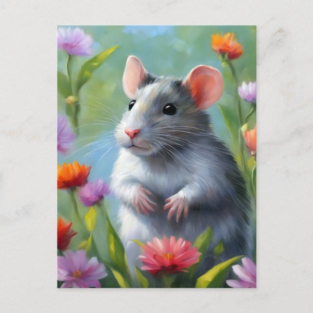 Carte Postale Impressionnisme Beauté Rat coloré (Devant)