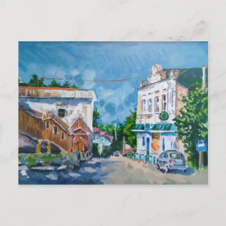 Carte postale impressionniste de rue de ville enso