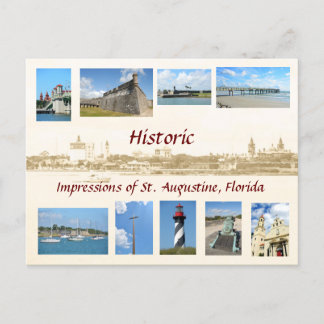 Carte Postale Impressions historiques de Saint Augustin, Floride