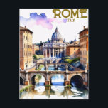 Carte Postale Imprimable Rome Italie Colisée Voyage Art Vintage<br><div class="desc">Personnalisé Rome Italie Colisée Voyage Art Vintage</div>