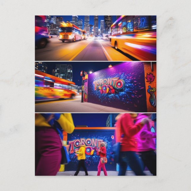 Carte Postale Imprimable Toronto Canada Voyage Art Rétro (Devant)