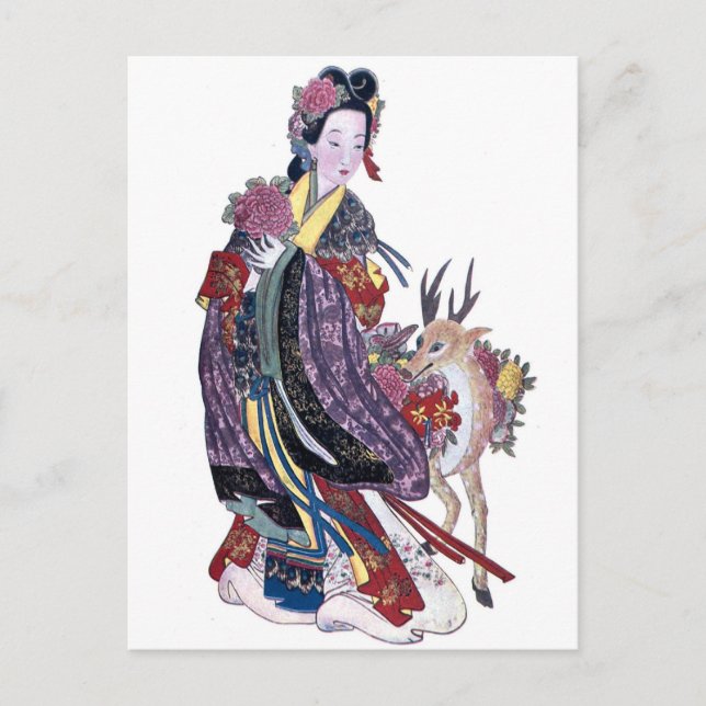 Carte Postale Imprimantes d'Asie vintage (Devant)