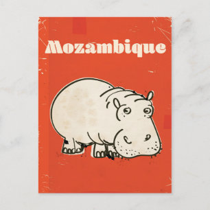 Carte Postale imprimé de l'affiche de voyage hippo Mozambique