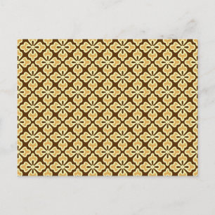 Carte Postale imprimé kimono floral, caramel et chocolat