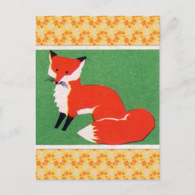Carte Postale Imprimé Red Fox vintage (Devant)