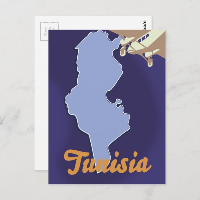 Carte Postale imprimé voyage vintage tunisien (Devant / Derrière)