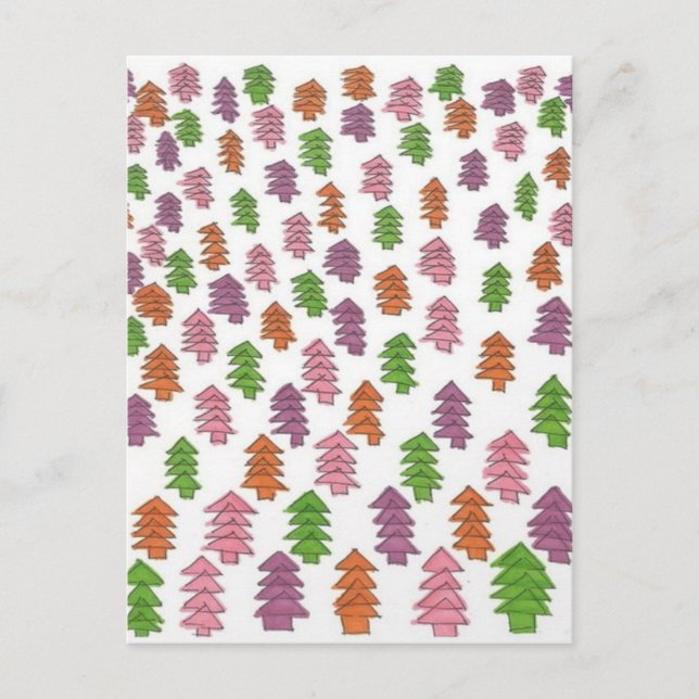 Carte Postale Imprimer des pins forestiers sans fin (Devant)