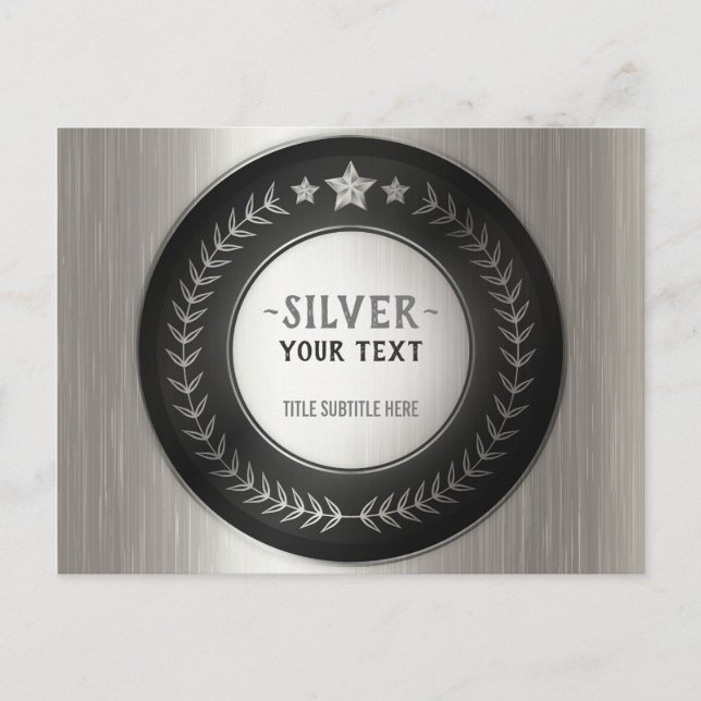 Carte Postale IMPRIMER do-it-yourself MÉDAILLE ARGENT AJOUTER VO (Devant)