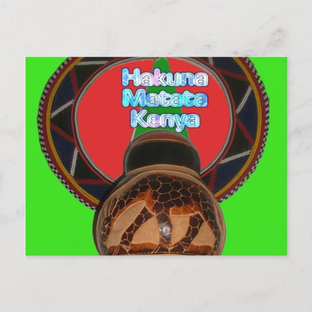 Carte Postale Imprimer Hakuna Matata Kenya Art (Devant)
