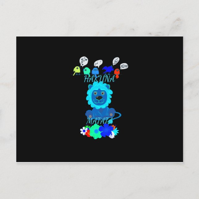 Carte Postale Imprimer Hakuna Matata Lion (Devant)