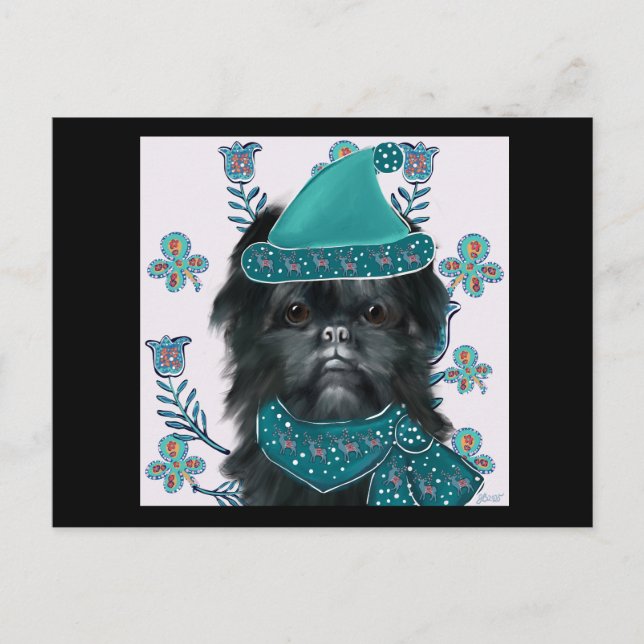 Carte Postale Imprimer toile Affenpinscher (Devant)