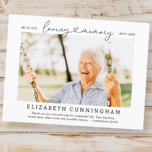 Carte Postale In Love Memory Memorial Simple Photo moderne