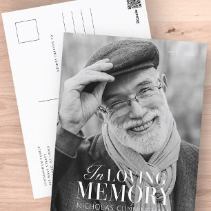 Carte Postale In Love Memory Modern Elegant Photo Memorial