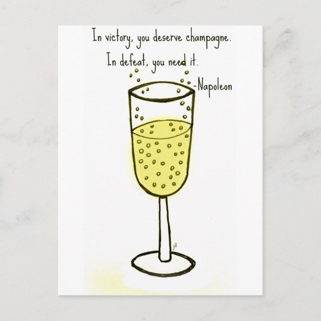 Carte Postale In victory, you deserve champagne print by jill (Devant)