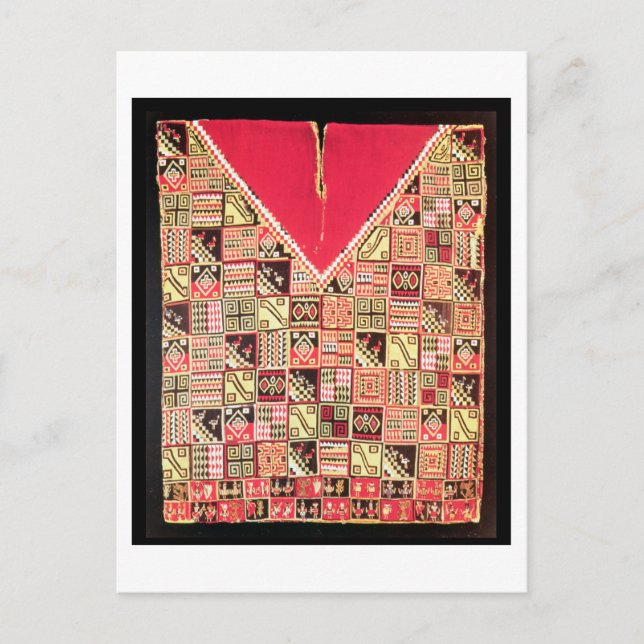 Carte Postale Inca 'Poncho', Bolivie, c.1500 (laine) (Devant)