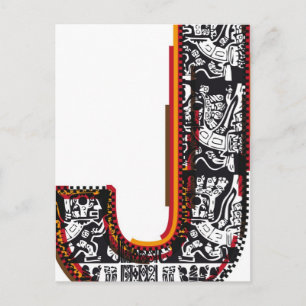 Carte Postale Inca`s font, Letter J