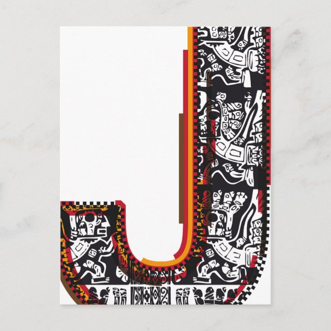 Carte Postale Inca`s font, Letter J (Devant)