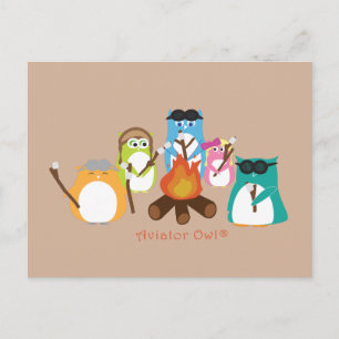 Carte Postale Incendie de l'aviateur Owl Marshmallow