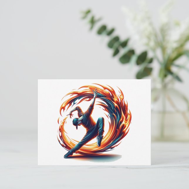 Carte Postale Incendie De Rue Avec Énergie Urbaine (Debout devant)