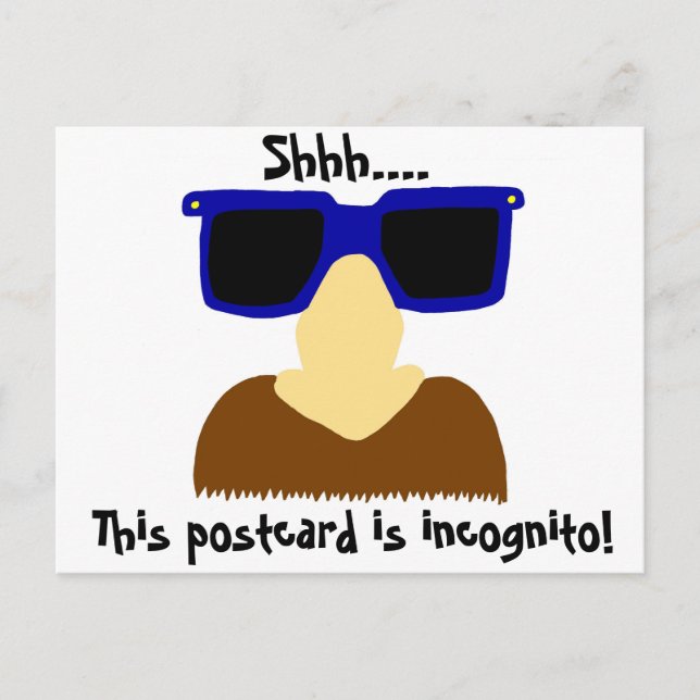 Carte postale Incognito Mustache & Lunettes (Devant)