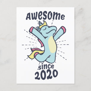 Carte Postale Incroyable depuis 2020 - Licorne d'anniversaire po