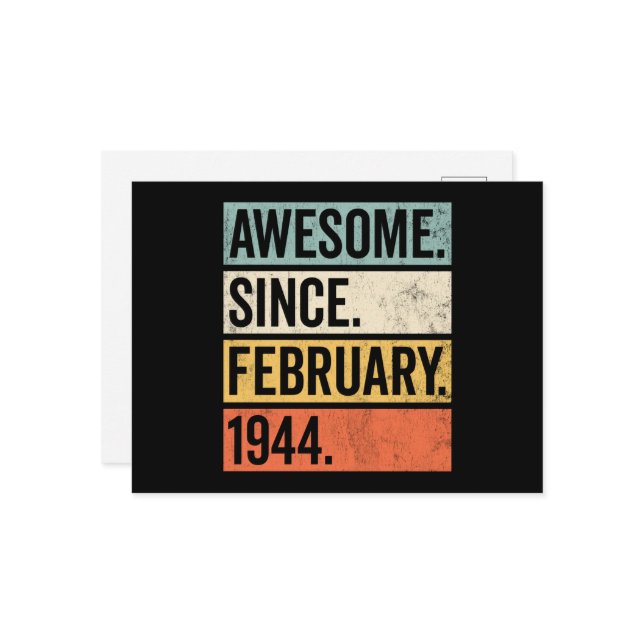 Carte Postale Incroyable depuis février 1944 Anniversaire (Devant/Arrière en situation)