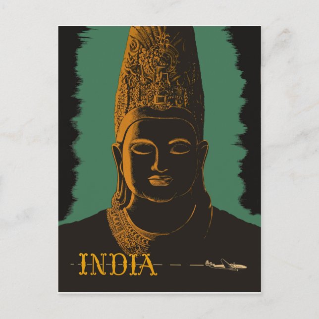 Carte Postale Inde, grande statue de bouddha (Devant)