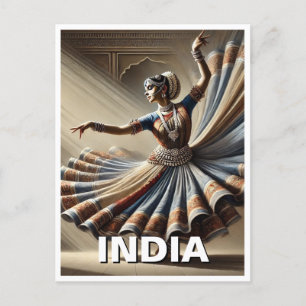 Carte Postale Inde Kathak Dancer Voyage