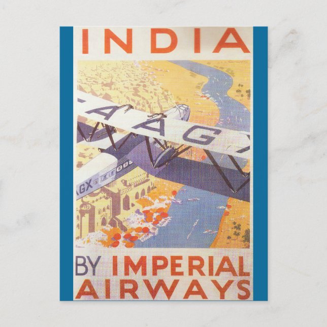 Carte Postale Inde par Imperial Airways (Devant)