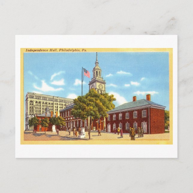 Carte Postale Indépendance Hall à Philadelphie, Penn, Vintage (Devant)