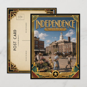 Carte Postale Indépendance Missouri Art Déco Vintage Âge d'Or