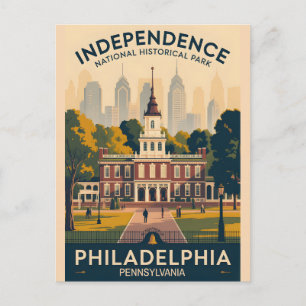 Carte Postale Independence Hall Affiche vintage de Philadelphi