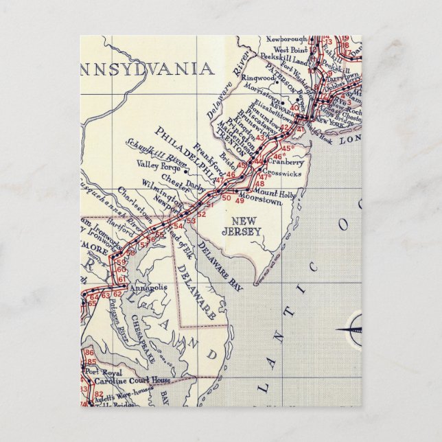 Carte Postale Index des plaques d'arpentage des routes (Devant)