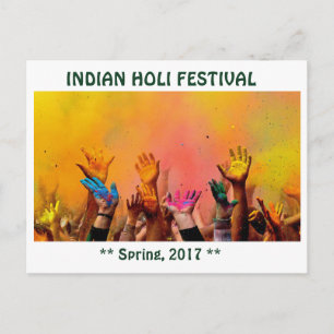 CARTE POSTALE INDIAN HOLI FESTIVAL