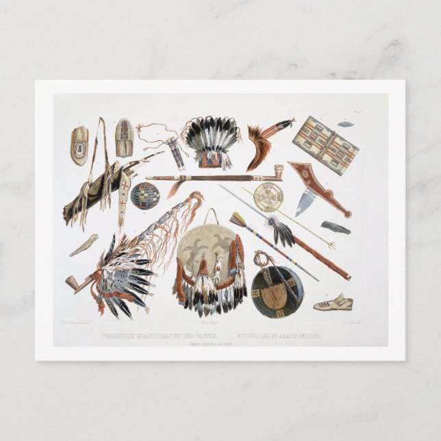 Carte Postale Indian Utensils and Arms, plate 48 from Volume 2 o (Devant)