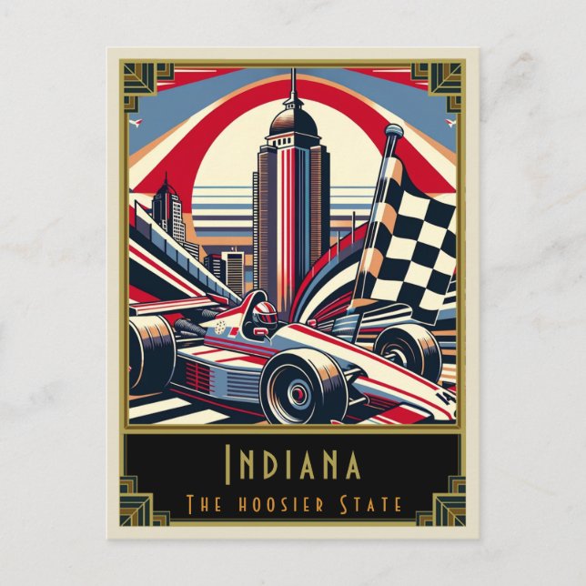 Carte Postale Indiana | Art déco (Devant)