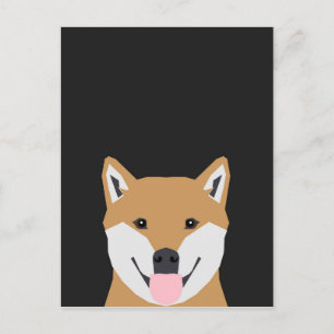Carte Postale Indiana - Illustration de Chien Shiba Inu pour Amo