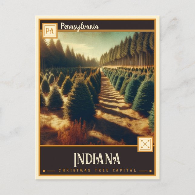 Carte Postale Indiana, Pennsylvanie | Vintage (Devant)