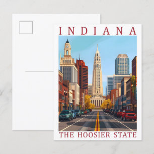 Carte Postale Indiana the Hoosier State USA Travel Place