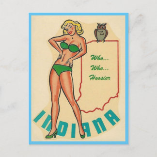 Carte postale Indiana Vintage Pin Up Girl Travel