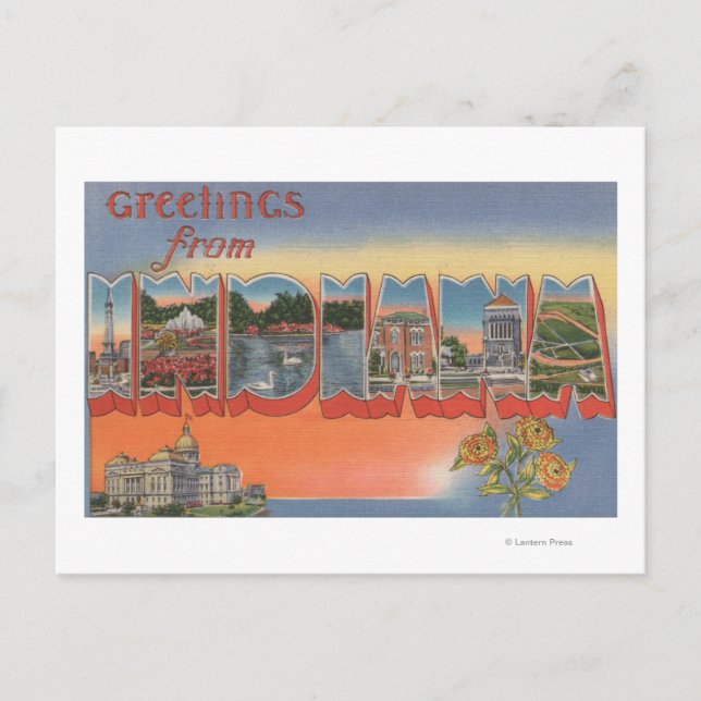 Carte Postale IndianaGrandes lettres ScènesIndiana (Devant)