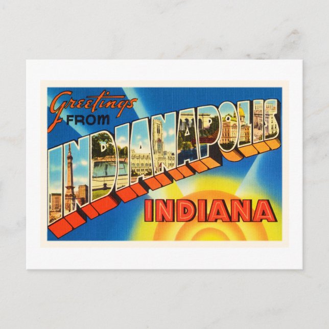 Carte Postale Indianapolis Indiana EN Souvenir Vintage voyage (Devant)