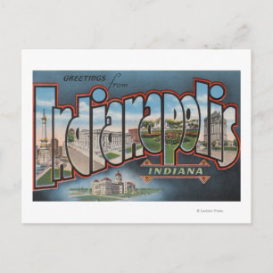 Carte Postale Indianapolis, Indiana - Scènes de grandes lettres