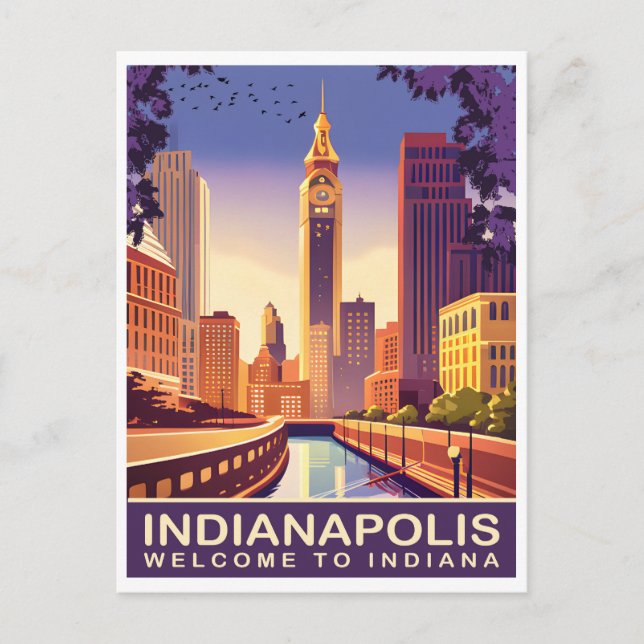 Carte Postale Indianapolis, White River et Canal, Travel (Devant)